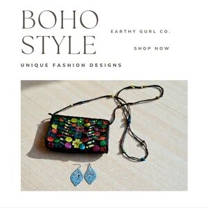 Multicolor Beaded Boho Crossbody Bag